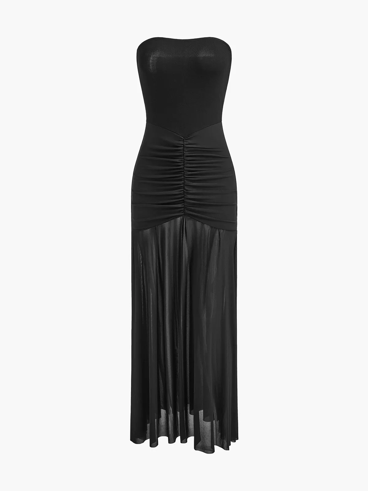 Pleated Mesh Tube Dress With Shawl sold by COMMENSE product image thumbnail 2