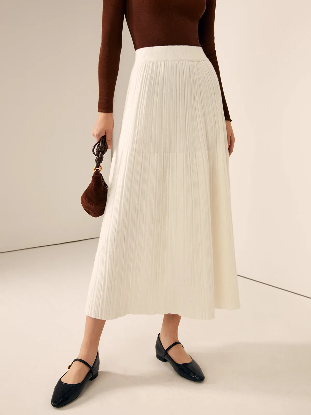 Plain Sweater Midi Skirt sold by COMMENSE product image thumbnail 2