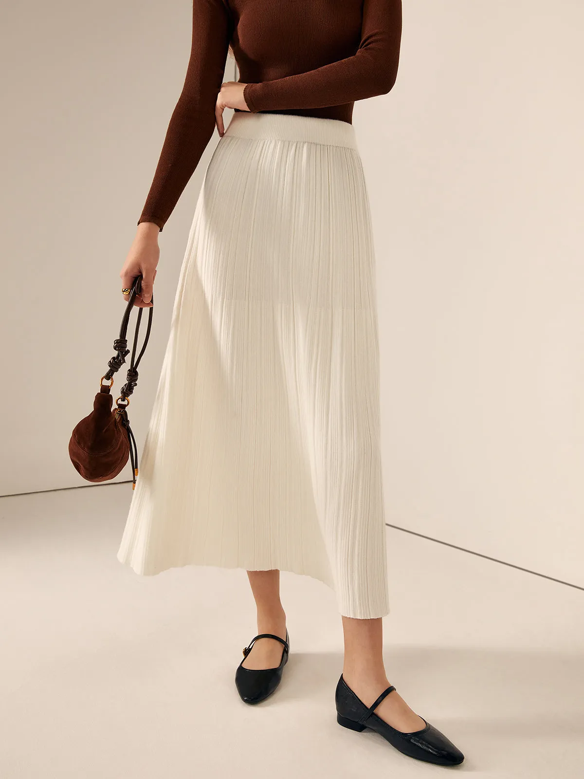 Plain Sweater Midi Skirt sold by COMMENSE product image thumbnail 3