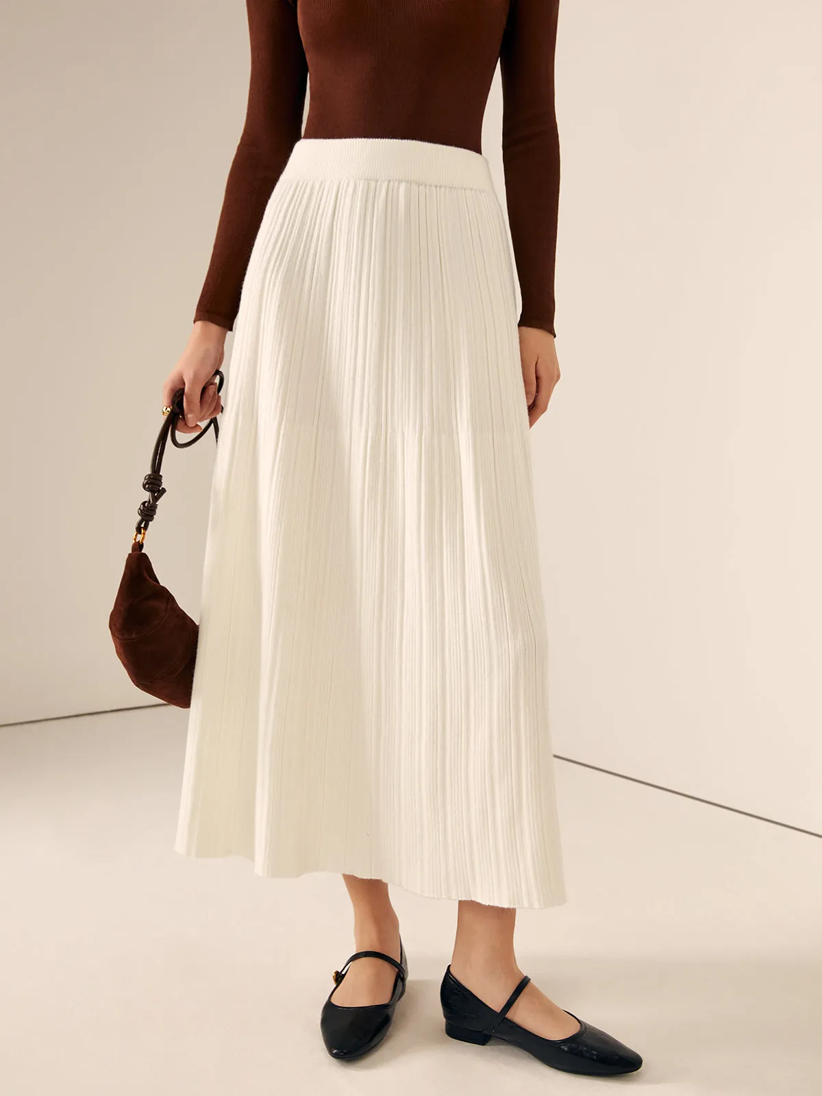 Plain Sweater Midi Skirt sold by COMMENSE product image thumbnail 4