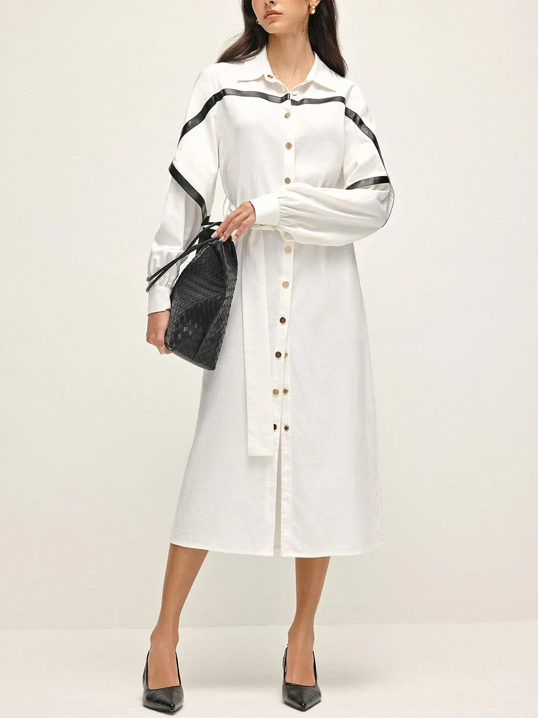 Cotton & Linen Belted Trench Coat sold by COMMENSE
