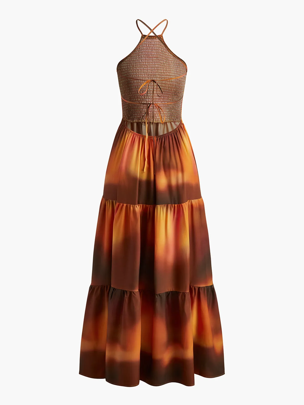Printed Shirred Long Dress sold by COMMENSE product image thumbnail 2