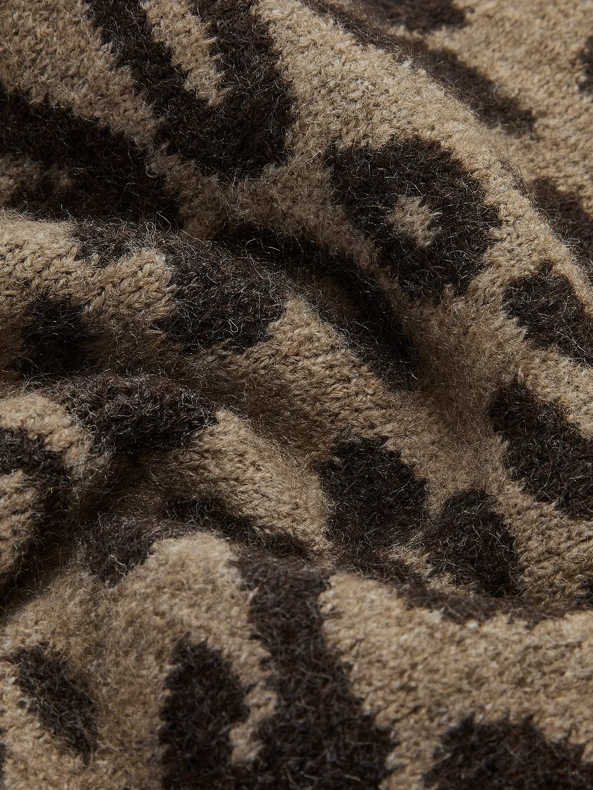 Leopard Contrast Trim Loose Cardigan sold by COMMENSE product image thumbnail 5