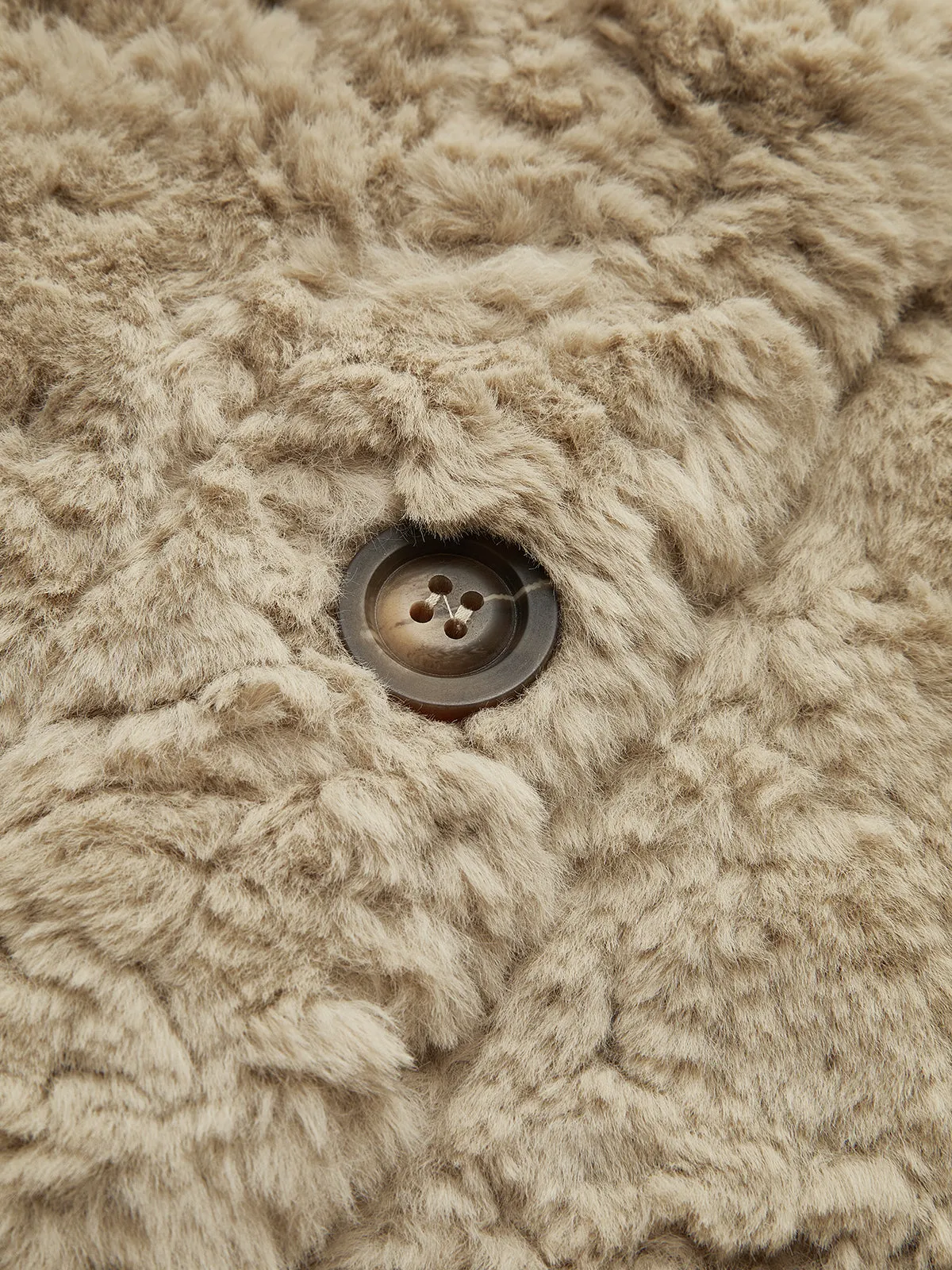 Minky V-Neck Breasted Faux Fur Coat sold by COMMENSE product image thumbnail 4