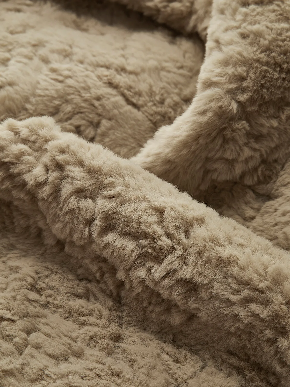 Minky V-Neck Breasted Faux Fur Coat sold by COMMENSE product image thumbnail 2