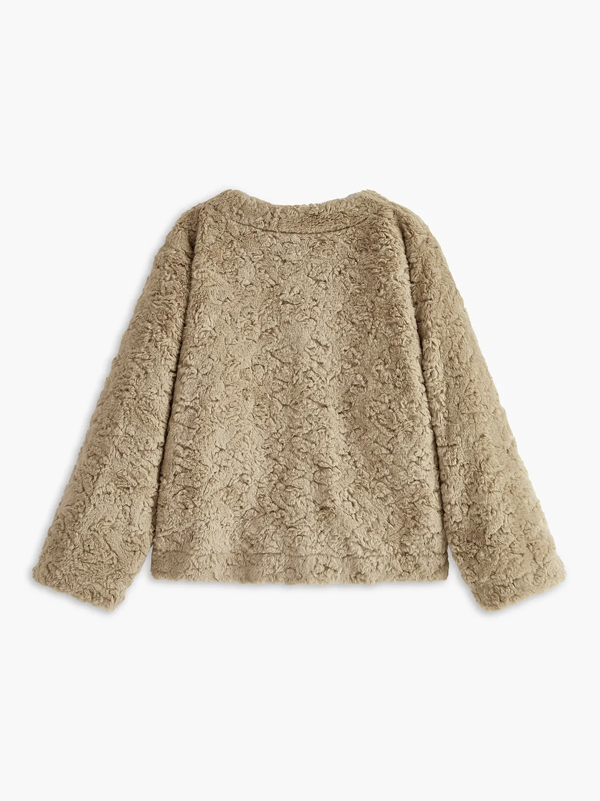 Minky V-Neck Breasted Faux Fur Coat sold by COMMENSE product image thumbnail 3