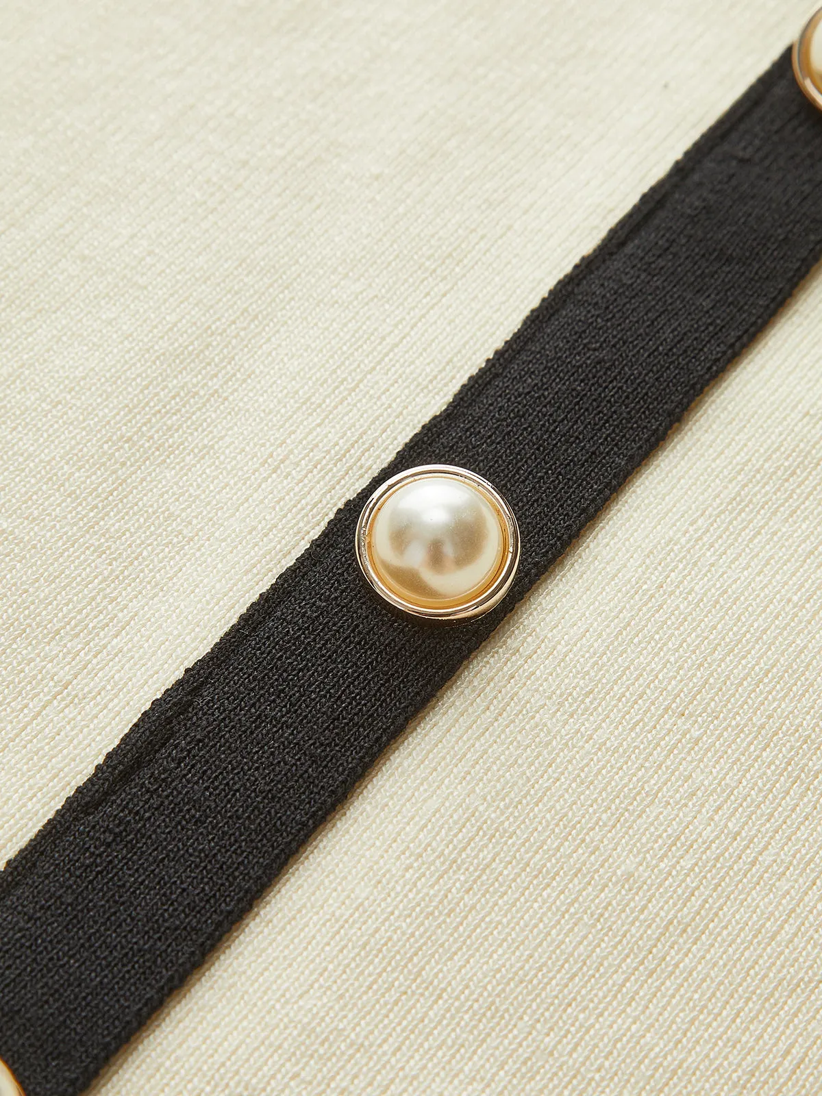 Ribbed Contrast Trim Soft Knit Dress sold by COMMENSE product image thumbnail 4