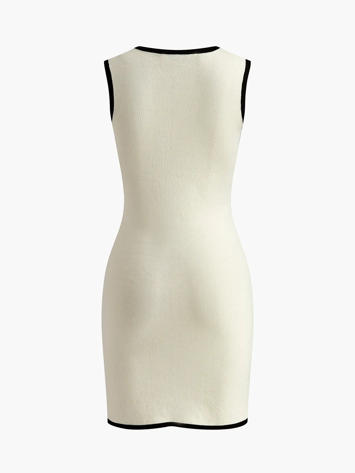 Ribbed Contrast Trim Soft Knit Dress sold by COMMENSE product image thumbnail 2