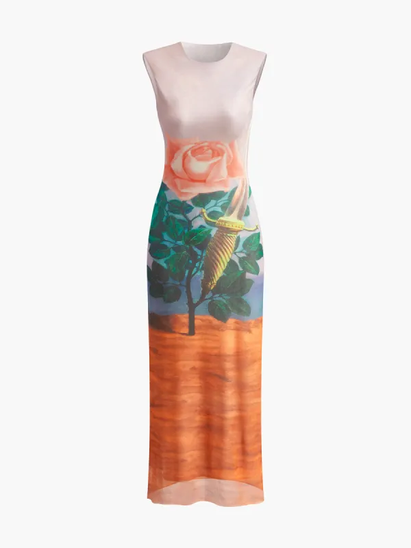 Romance Printed Jersey Tank Long Dress sold by COMMENSE