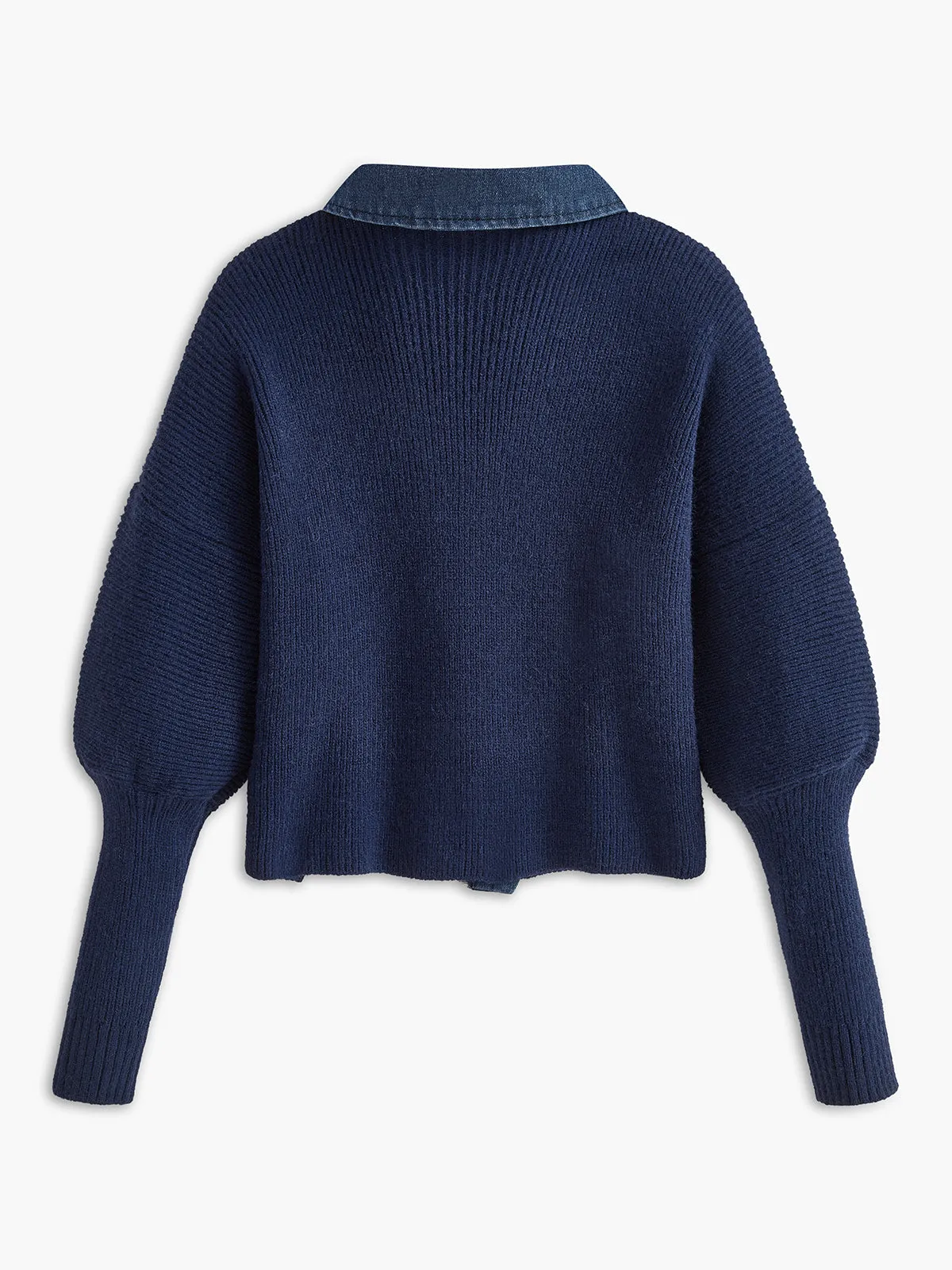 Panel Breasted Stretch Lapel Knit Top sold by COMMENSE product image thumbnail 2