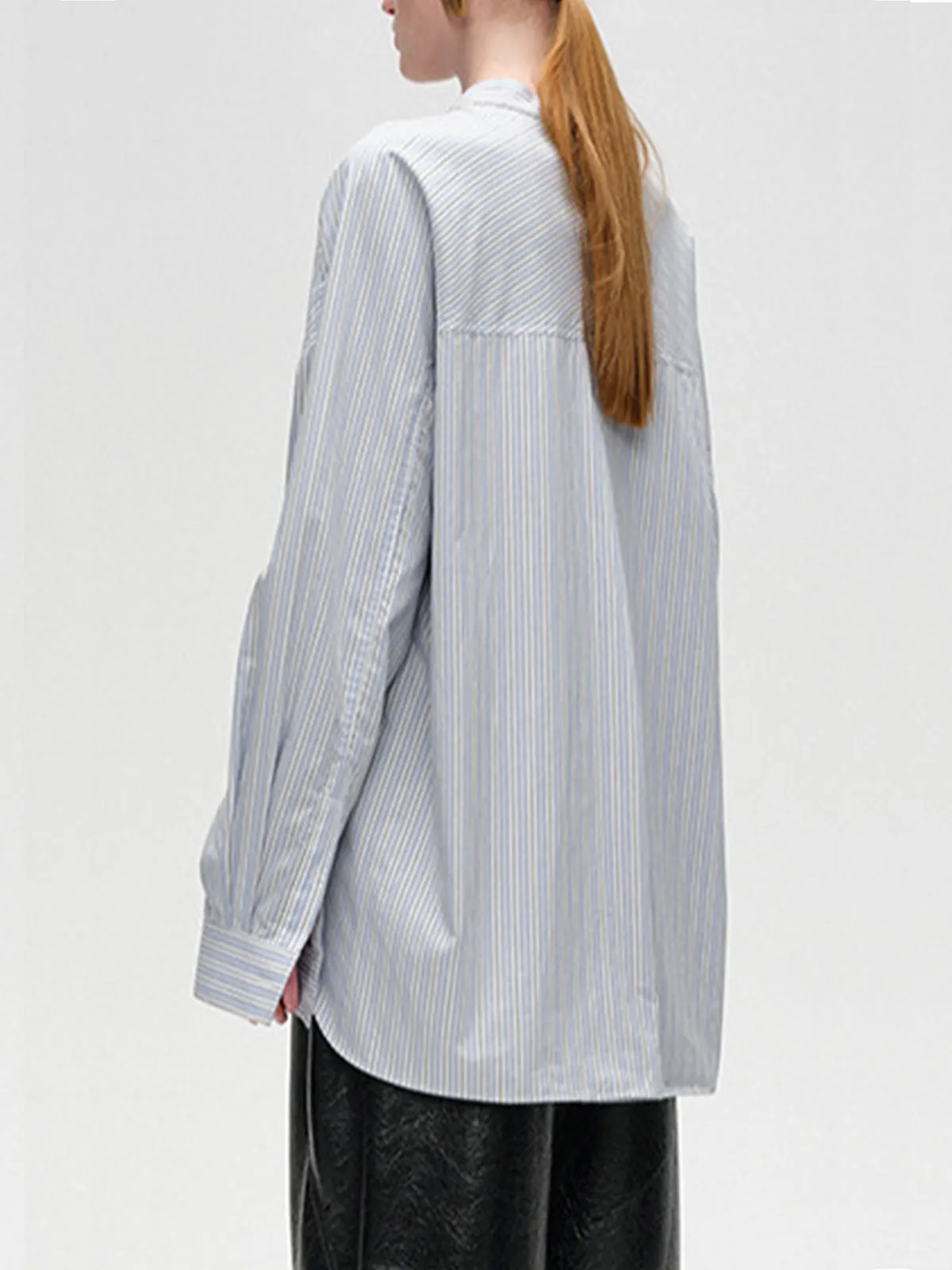 Cotton Contrast Trim Pinstripe Polo Shirt sold by COMMENSE product image thumbnail 4