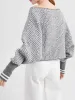 Wool-Blend Off Shoulder Sweater sold by COMMENSE