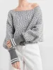 Wool-Blend Off Shoulder Sweater sold by COMMENSE