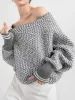 Wool-Blend Off Shoulder Sweater sold by COMMENSE