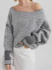 Wool-Blend Off Shoulder Sweater sold by COMMENSE
