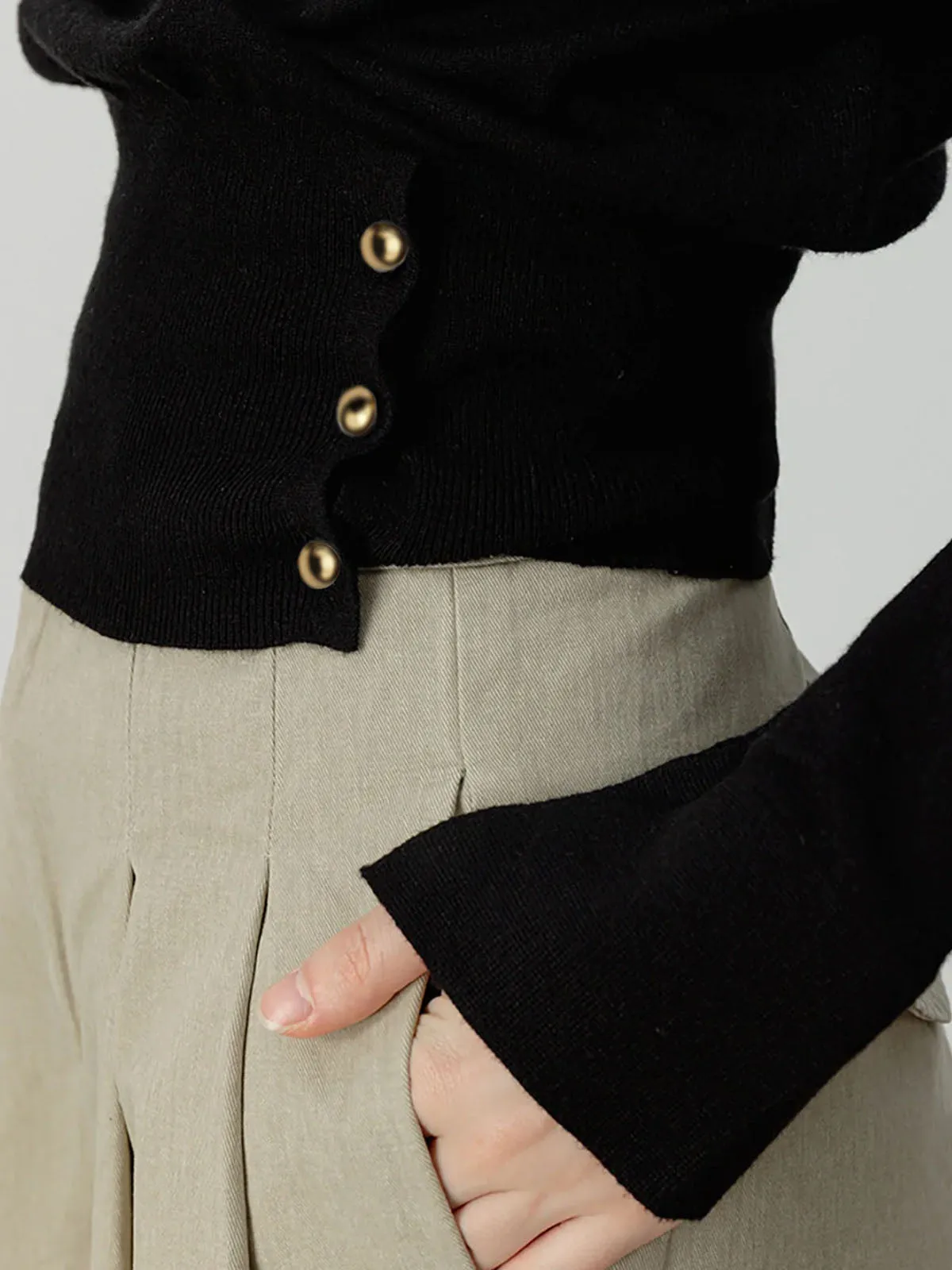 Asymmetrical Cold Shoulder Sweater Co-ord sold by COMMENSE product image thumbnail 5