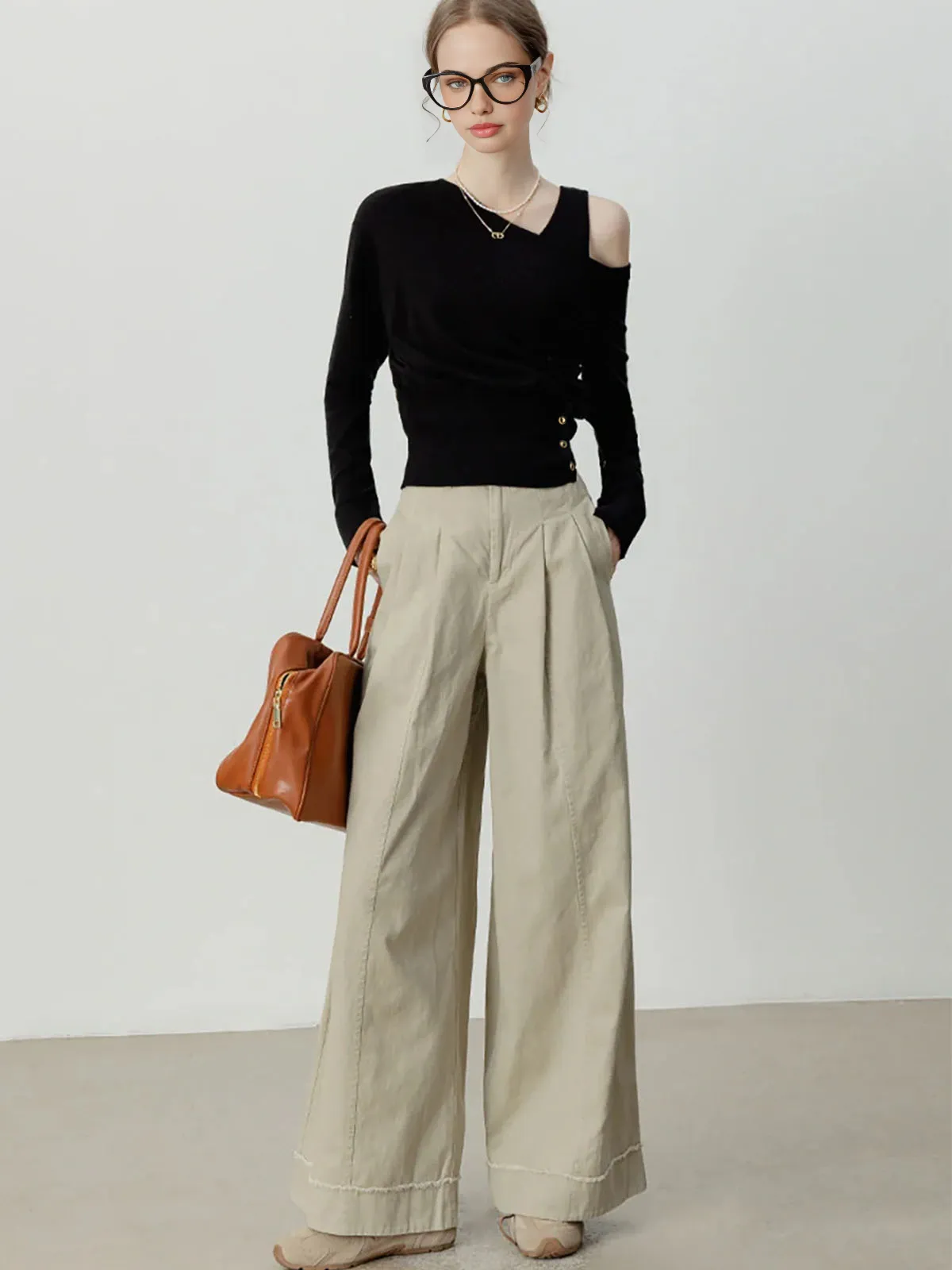 Asymmetrical Cold Shoulder Sweater Co-ord sold by COMMENSE product image thumbnail 3