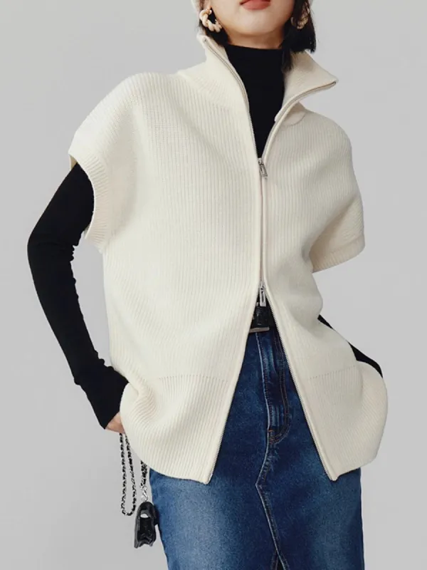 Two Way Zip Shrug Cardigan sold by COMMENSE
