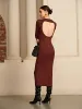 Open Back Sweater Dress Without Belt sold by COMMENSE