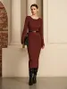 Open Back Sweater Dress Without Belt sold by COMMENSE