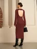 Open Back Sweater Dress Without Belt sold by COMMENSE
