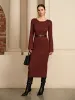 Open Back Sweater Dress Without Belt sold by COMMENSE
