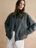 Drawstring Zipper Loose Jacket sold by COMMENSE
