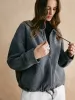 Drawstring Zipper Loose Jacket sold by COMMENSE