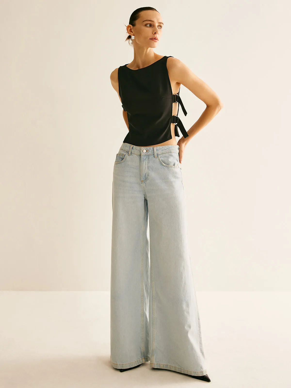 Side-Buckle Sexy Crop Tank Top sold by COMMENSE product image thumbnail 2