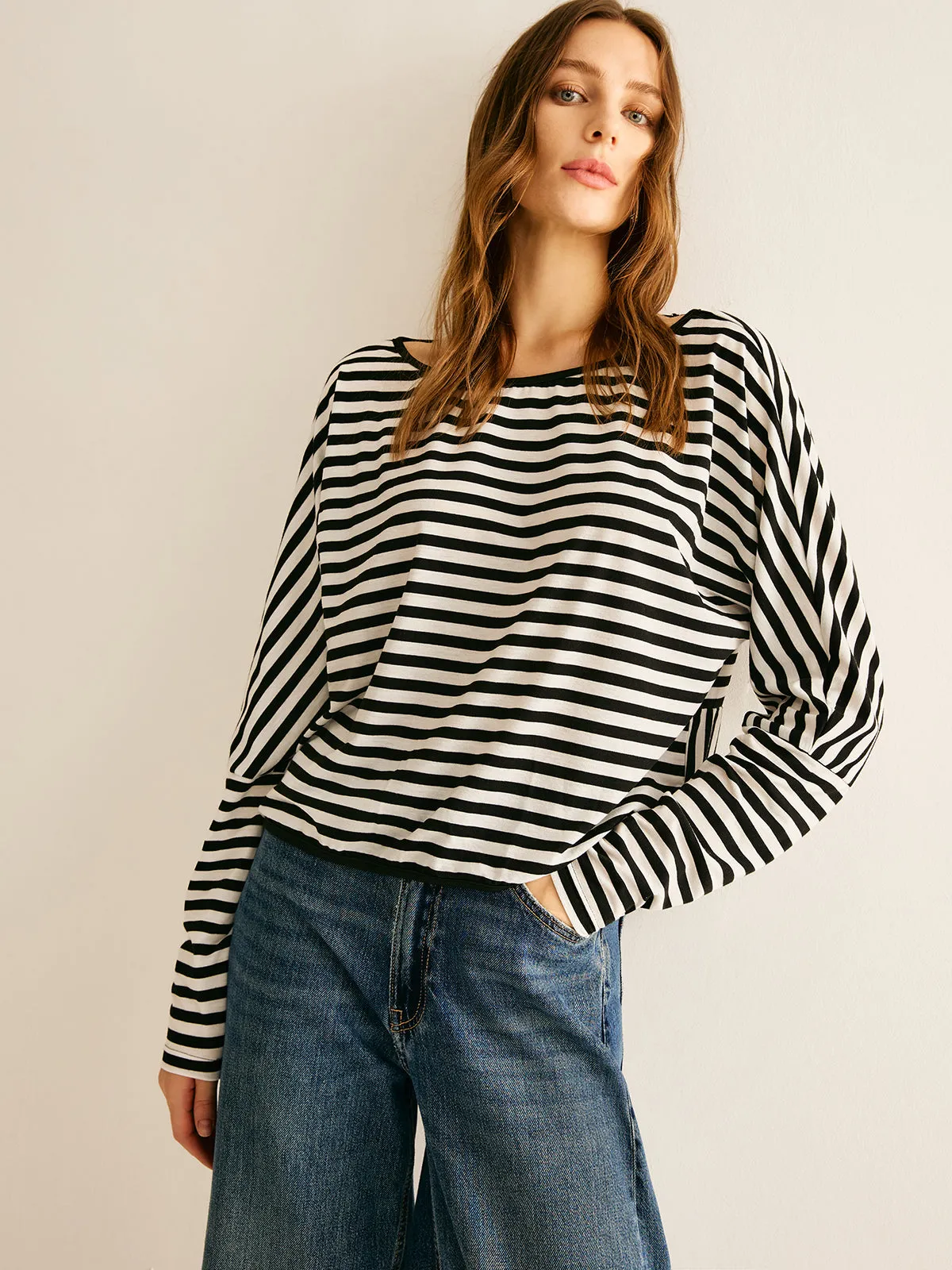 Striped Backless Knotted T-Shirt sold by COMMENSE product image thumbnail 2