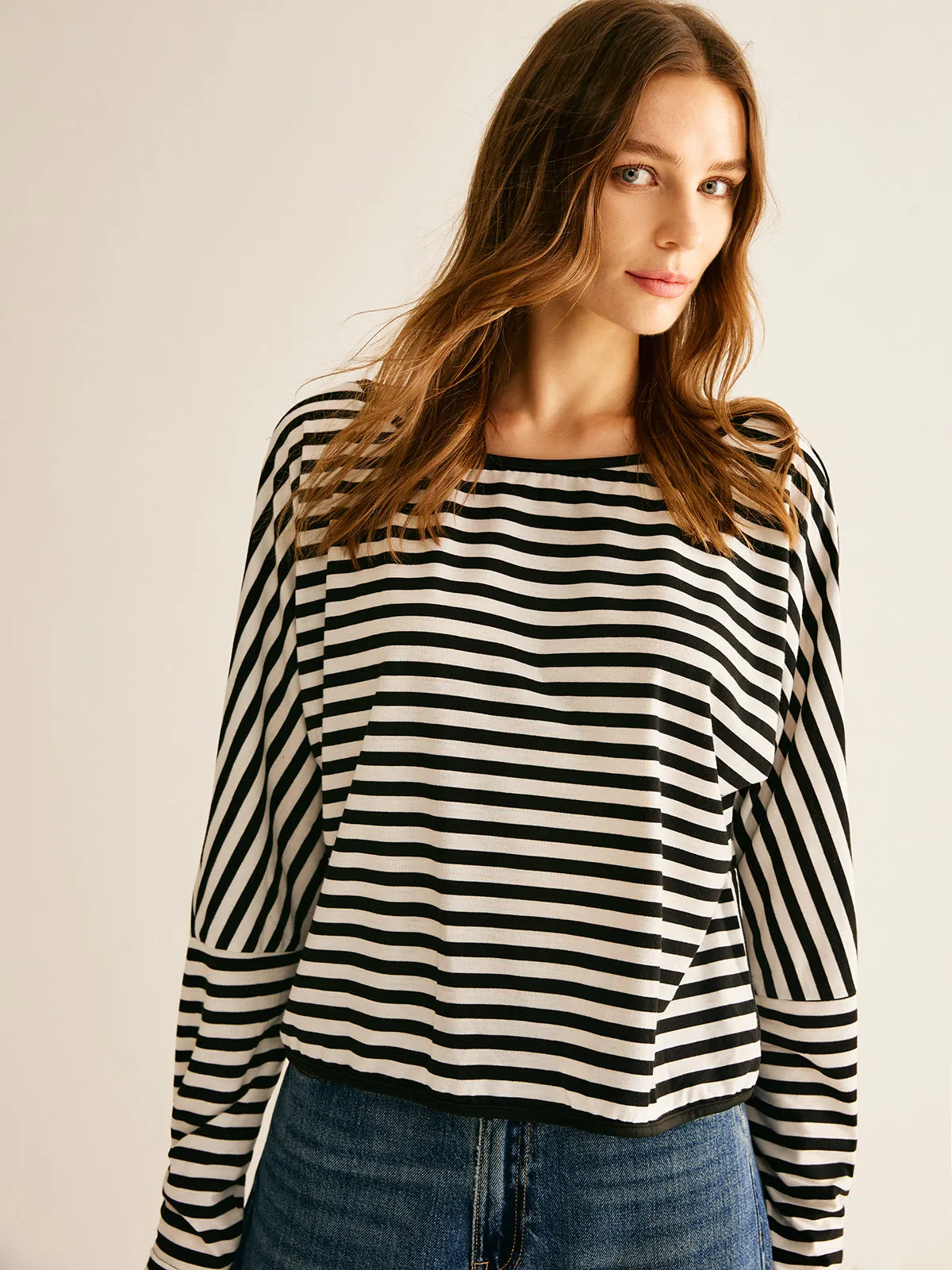 Striped Backless Knotted T-Shirt sold by COMMENSE product image thumbnail 5