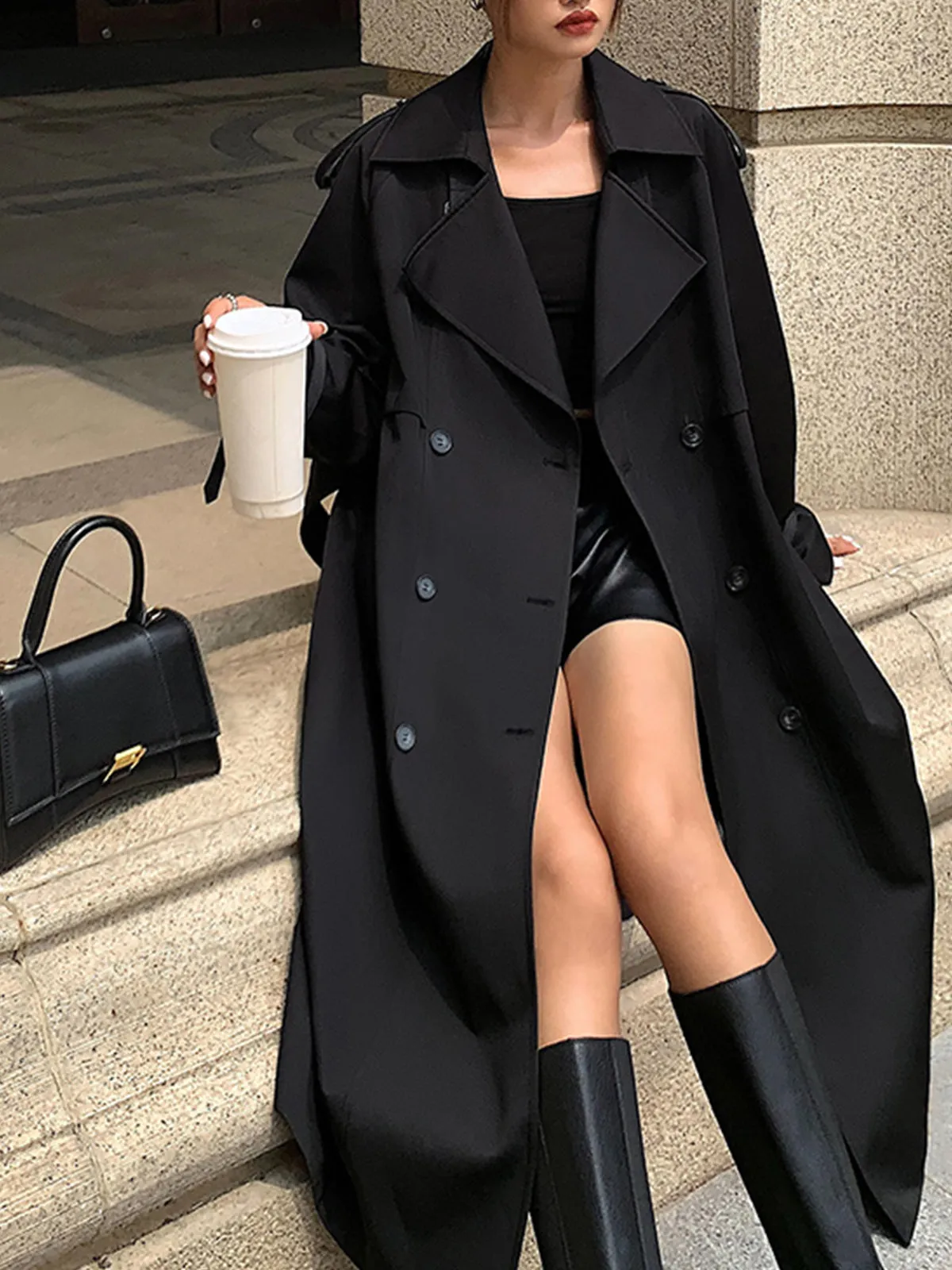 Casual Pockets Long Trench Coat sold by COMMENSE product image thumbnail 2