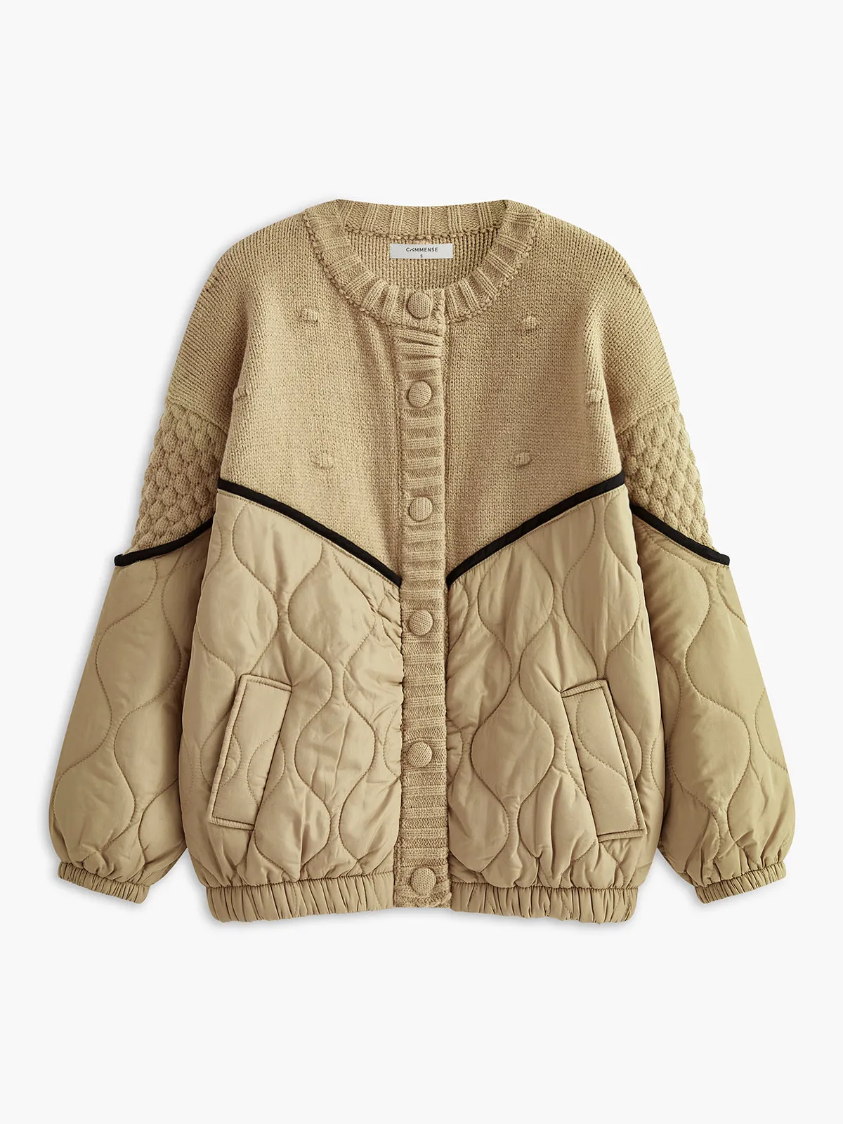 Panel Piping Breasted Winter Coat sold by COMMENSE