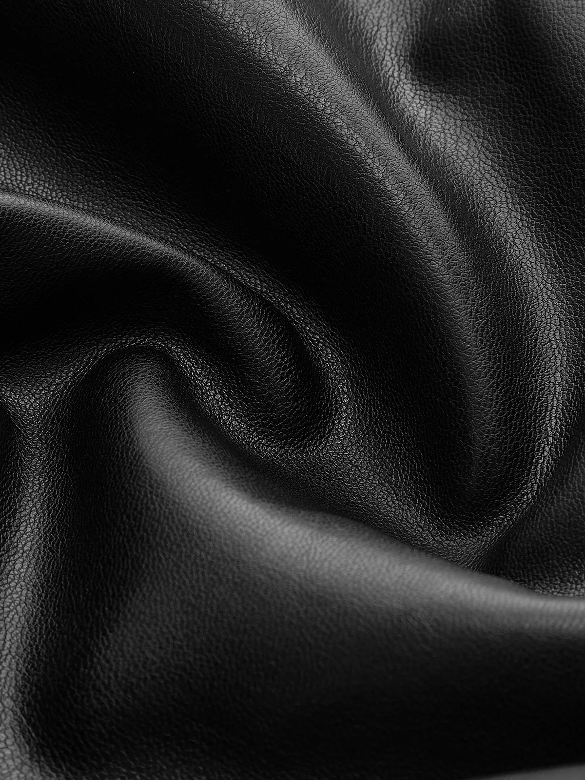 Pleated Zipper Lapel PU Leather Jacket sold by COMMENSE product image thumbnail 4