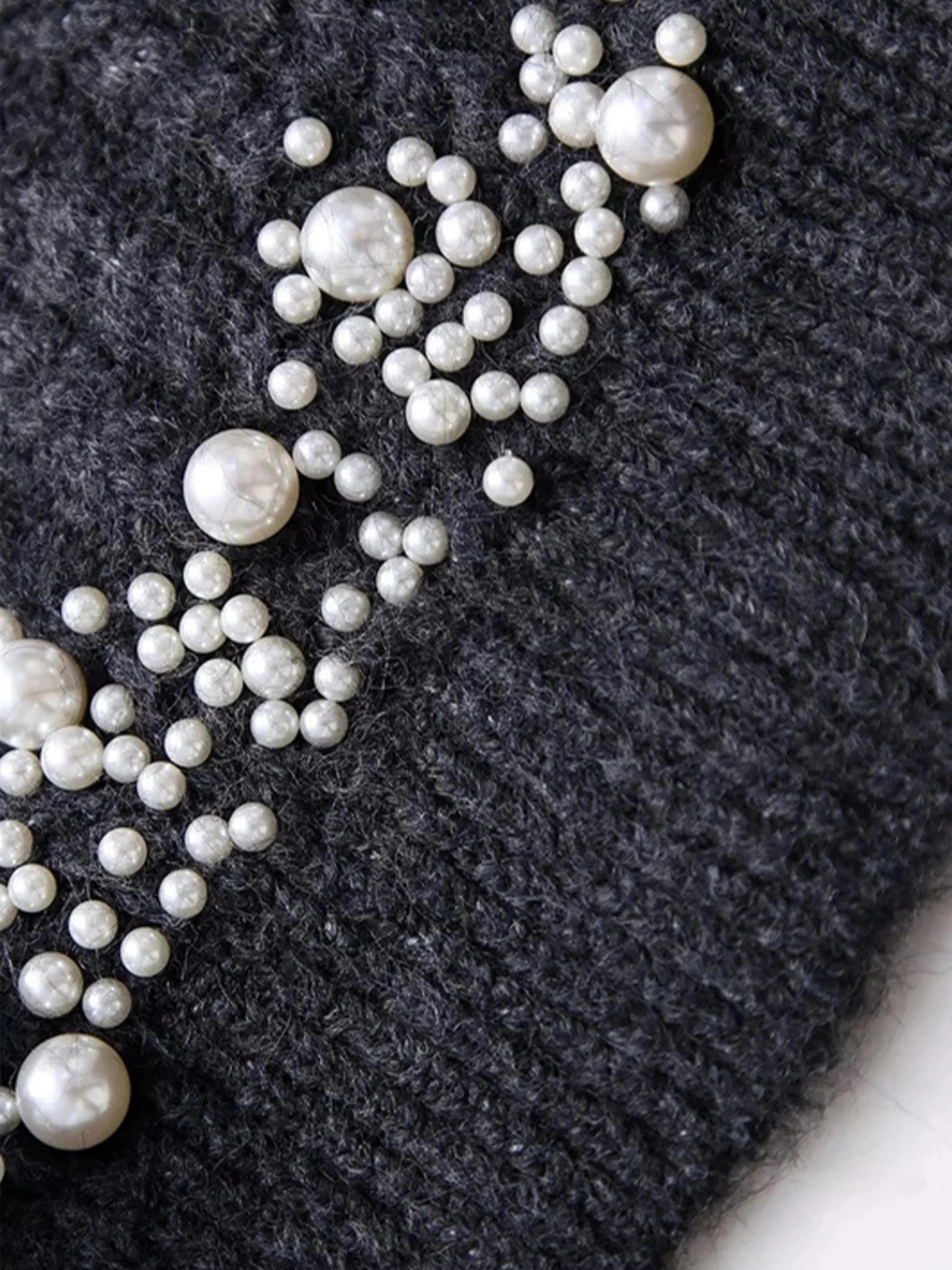 Pearl Beaded Long Sleeve Knit Top sold by COMMENSE product image thumbnail 3