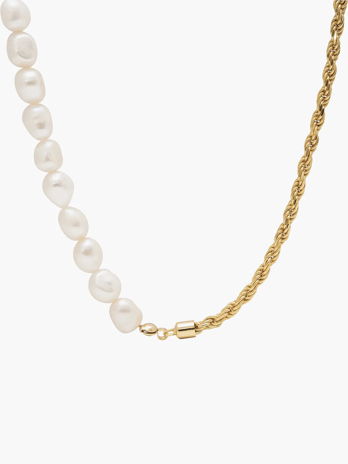 Twist Pearl Beaded Panel Necklace sold by COMMENSE product image thumbnail 2