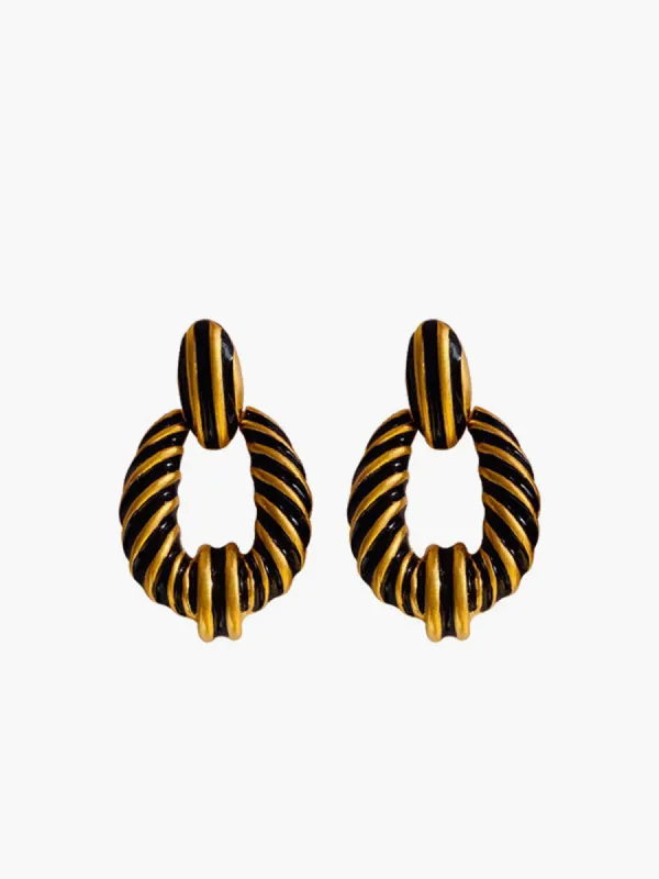 Vintage Croissant Twist Hoop Earrings sold by COMMENSE