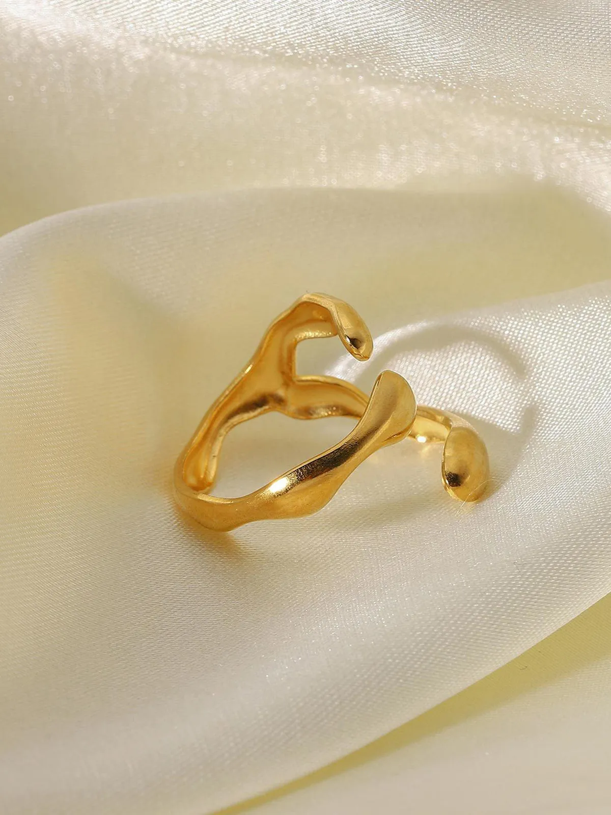 Irregular Wave Open Ring sold by COMMENSE product image thumbnail 3