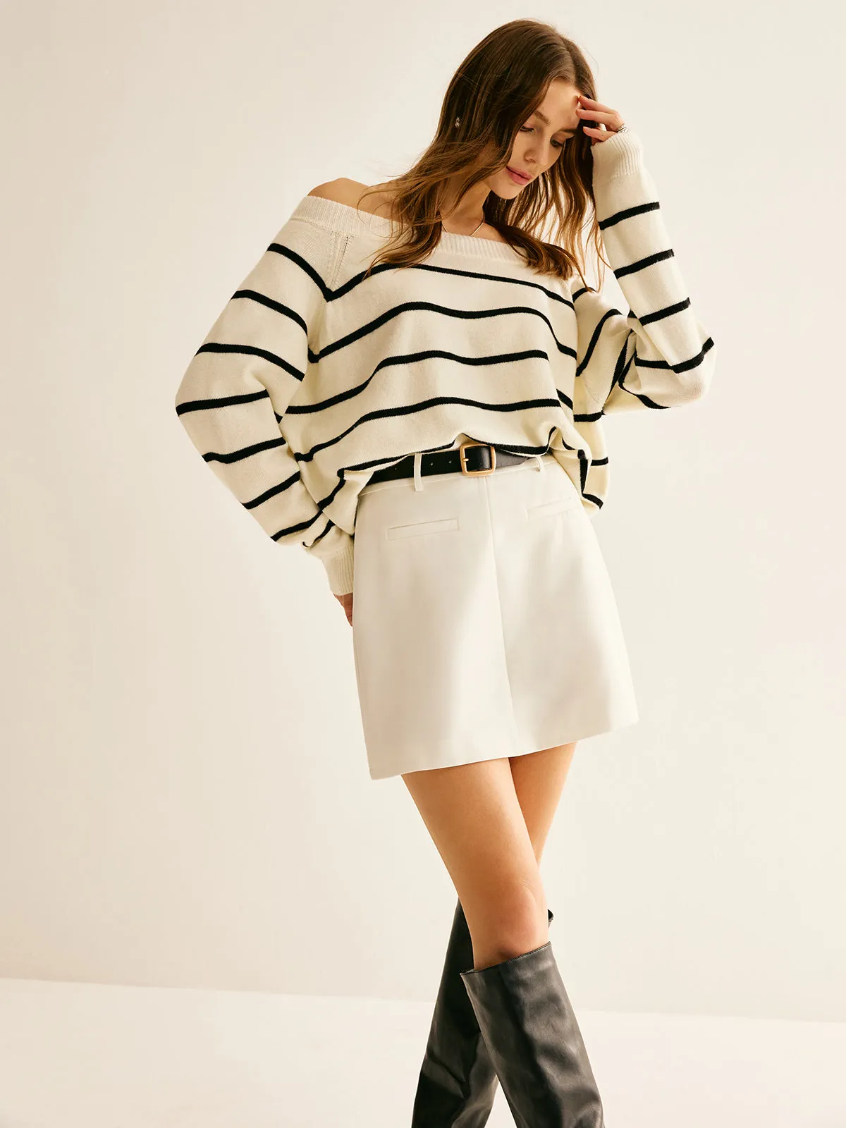 Back Zipper A Line Skirt Without Belt sold by COMMENSE product image thumbnail 2