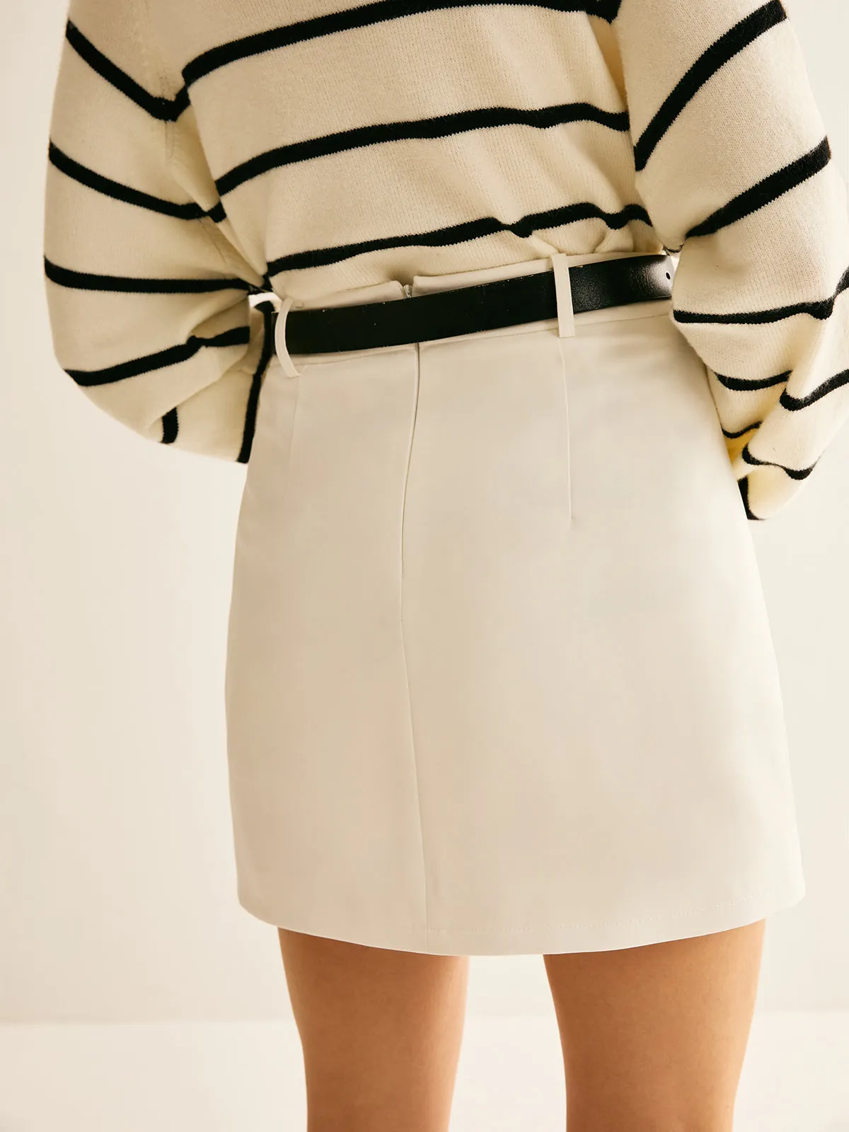 Back Zipper A Line Skirt Without Belt sold by COMMENSE product image thumbnail 4