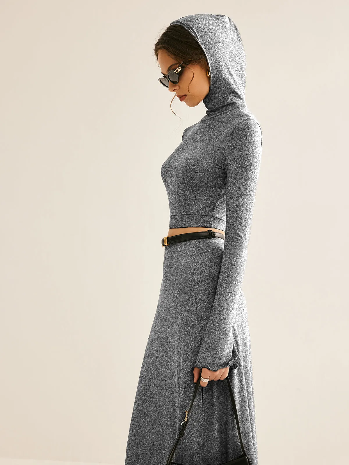 Lettuce Trim Hooded Skirt Set Without Belt sold by COMMENSE product image thumbnail 2