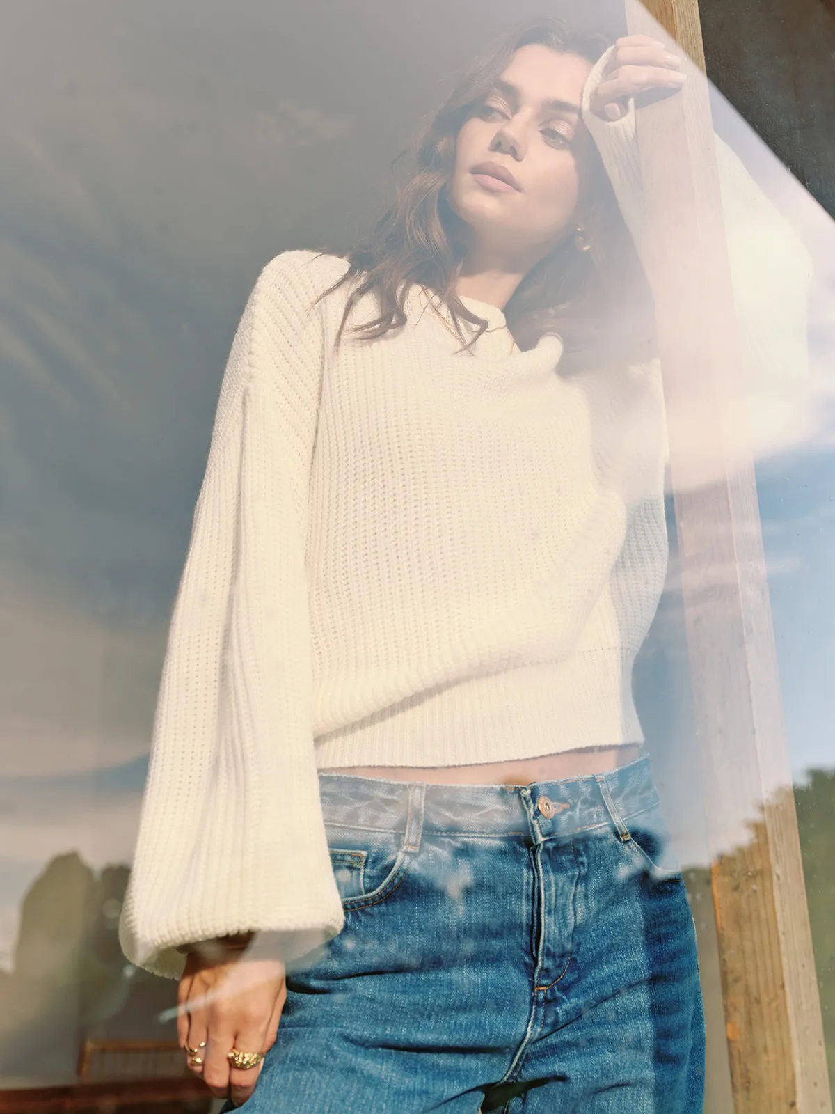 Asymmetrical Cold-Shoulder Sweater sold by COMMENSE product image thumbnail 5