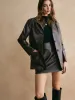 Plain Faux Leather Mini Skirt sold by COMMENSE