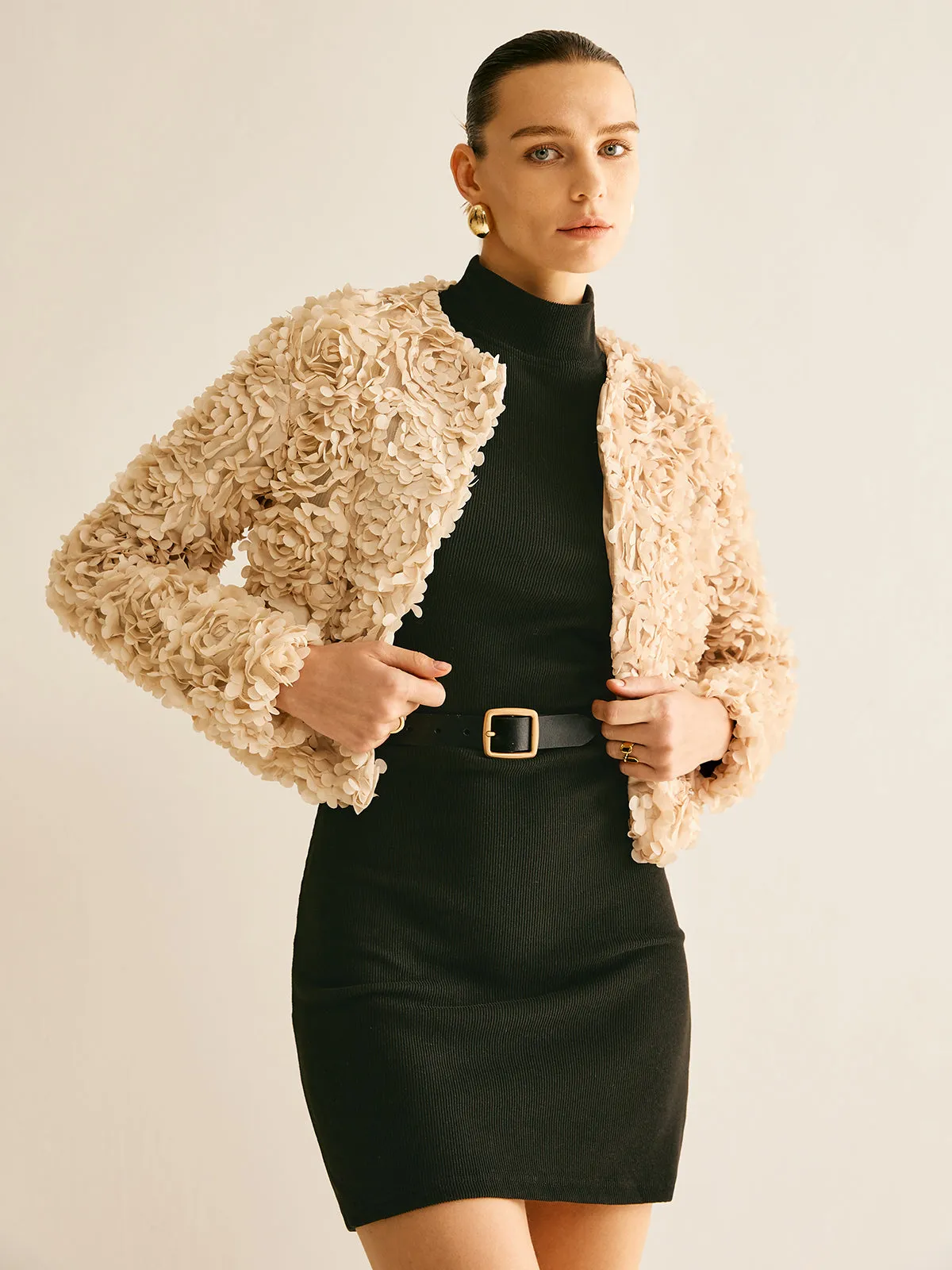 Flower Crew Neck Blazer sold by COMMENSE product image thumbnail 4