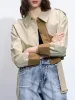 Two Tone Buckle Belted Trench Coat sold by COMMENSE