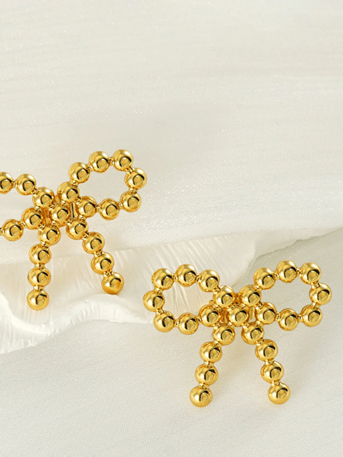 Beaded Bow Earrings sold by COMMENSE product image thumbnail 2