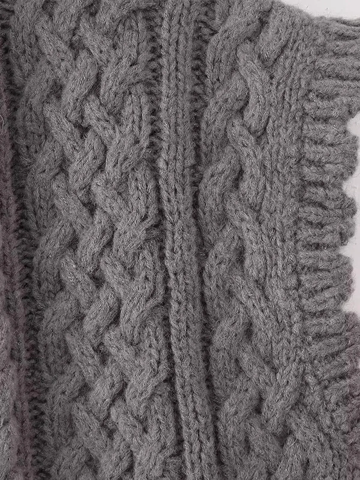 Contrast Binding Cable Sweater Vest sold by COMMENSE product image thumbnail 3