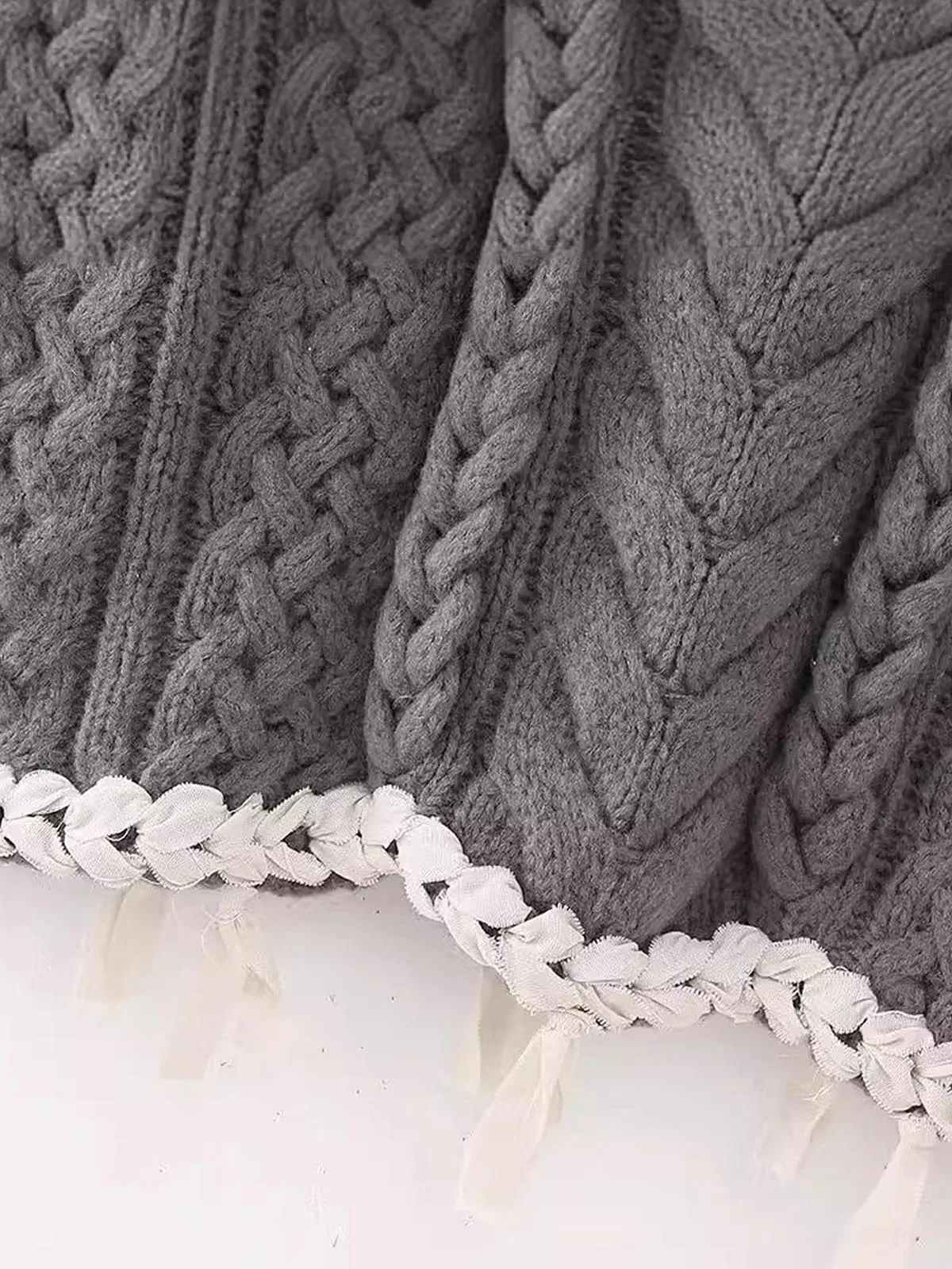 Contrast Binding Cable Sweater Vest sold by COMMENSE product image thumbnail 4