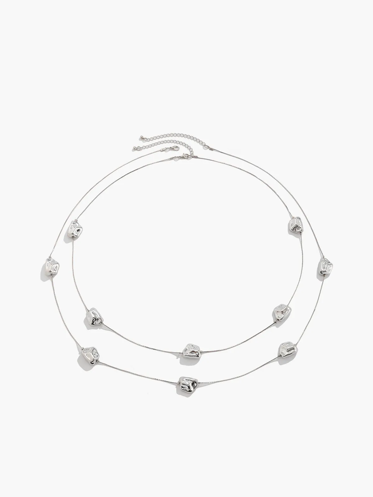 Double-Layer Irregular Stones Necklace sold by COMMENSE product image thumbnail 2