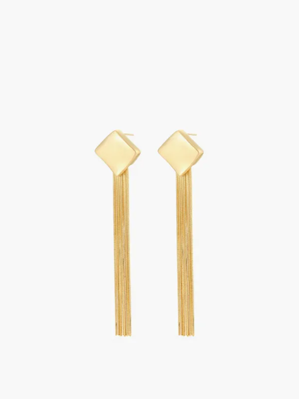 Frosted Rhombic Tassel Earrings sold by COMMENSE